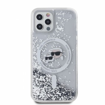 Karl Lagerfeld Liquid Glitter Karl and Choupette Heads MagSafe Case for iPhone 12|12 Pro Transparent