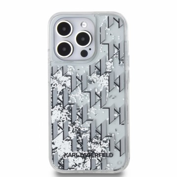 Karl Lagerfeld Liquid Glitter Monogram Gradient Case for iPhone 14 Pro Max White