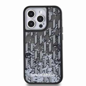 Karl Lagerfeld Liquid Glitter Monogram Gradient Case for iPhone 14 Pro Max Black