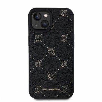 Karl Lagerfeld PU Karl Heads Pattern MagSafe Case for iPhone 15 Black