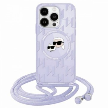 Karl Lagerfeld KLHMP15XHCKCKLCU iPhone 15 Pro Max 6.7" fioletowy|purple hardcase IML Crossbody Monogram Karl & Choupette Head MagSafe