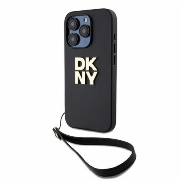 DKNY DKHCP15LPBSWSK iPhone 15 Pro 6.1" czarny|black hardcase Wrist Strap Stock Logo