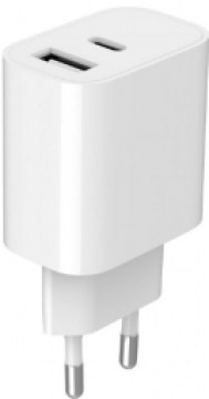 Lādētājs Gembird USB Type-C + USB Type-A White