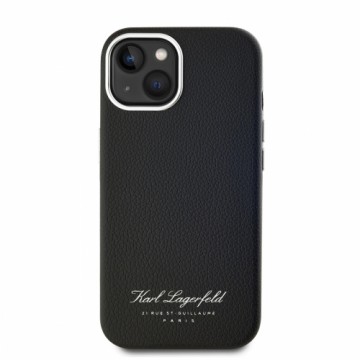 Karl Lagerfeld Grained PU Hotel RSG Case for iPhone 15 Black