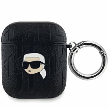 Karl Lagerfeld KLA2PGKIPK AirPods 1|2 cover czarny|black Monogram Karl Head