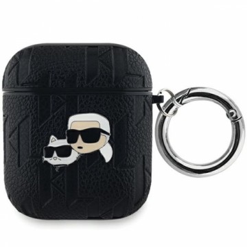 Karl Lagerfeld KLA2PGKCPK AirPods 1|2 cover czarny|black Monogram Karl & Choupette Head