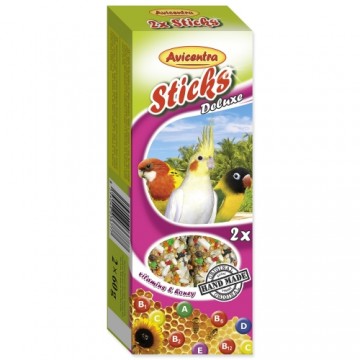 Placek Papildbarība putniem – Avicentra Sticks fruit, nutty for small parrots, 2 x55 g