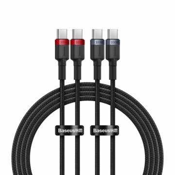 Baseus Cafule USB-C | USB-C 100W cable 2 m - red-black and black-gray (2 pcs.)