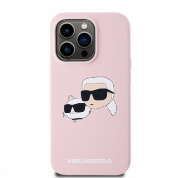 Karl Lagerfeld Liquid Silicone Double Heads MagSafe Case for iPhone 14 Pro Pink