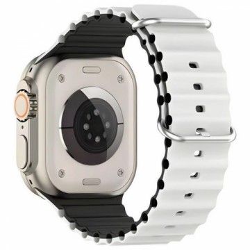 Beline pasek Apple Watch Silicone Waves 42|44|45|49mm biało-czarny |white-black box