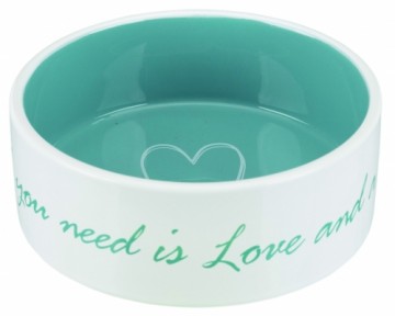 Bļoda dzīvniekiem, keramika : Trixie Pets Home bowl, ceramic, 1.4 l|ø 20 cm, cream|petrol