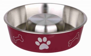 Dog bowl metal : Trixie Slow Feed stainless steel bowl, 1.4 l|ø 21 cm