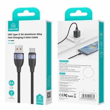 USAMS Kabel U85 USB na USB-C 6A 1.2m Fast Charging czarny|black SJ630USB01 (US-SJ630)