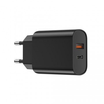 WIWU wall charger Wi-U002 PD + QC 20W 1x USB 1x USB-C black