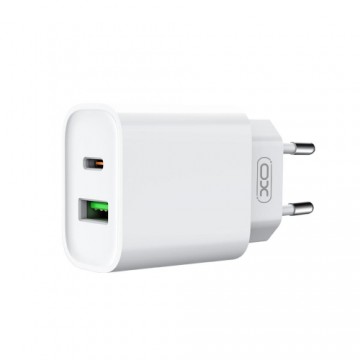 XO wall charger CE02A PD 20W QC 3.0 18W 1x USB 1x USB-C white + USB-C – USB-C cable