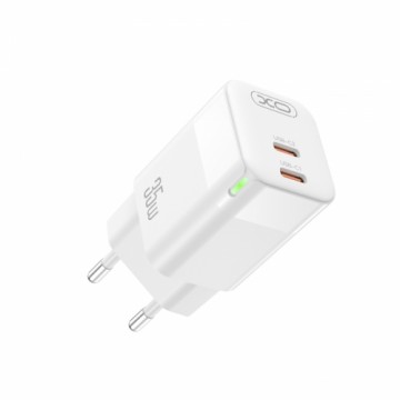 XO wall charger CE07 PD 35W 2x USB-C white