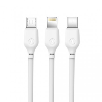 XO cable NB103 3in1 USB - Lightning + USB-C + microUSB 1,0 m 2,1A white