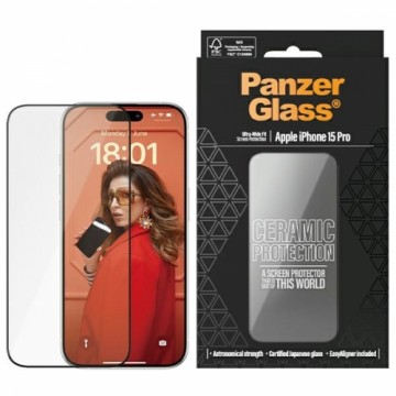 PanzerGlass Ceramic Protection iPhone 15 Pro 6.1" Ultra-Wide-Fit Screen Protection Easy Aligner Included 2838