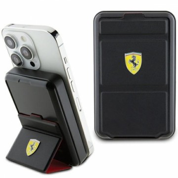 Ferrari Powerbank Bezprzewodowy 15W FEPB10MSPLEK 10000 mAh z funkcją standu czarny|black Metal Logo MagSafe