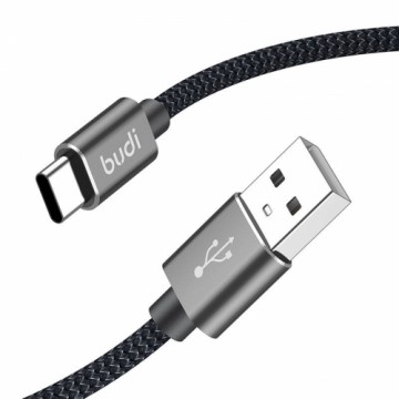 USB-A to USB-C Cable Budi 206T|2M 2.4A 2M (black)