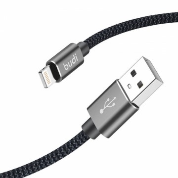 USB-A to Lightning Cable Budi 206L|2M 2.4A 2M (black)