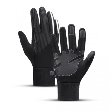 Hurtel Insulated, non-slip sports phone gloves (size L) - black