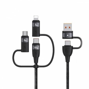 USAMS Kabel U85 2xUSB-C|USB|Micro-USB| Lightning 6w1 2m 100W PD Fast Charge czarny|black SJ646USB01 (US-SJ646)