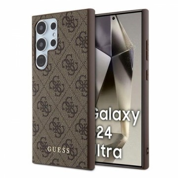 Guess GUHCS24LG4GFBR S24 Ultra S928 brązowy|brown hardcase 4G Metal Gold Logo