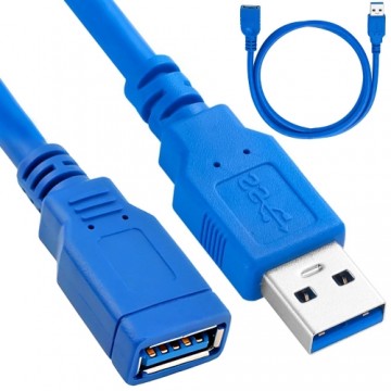 Fusion USB 3.0 extencion cable 1.5m blue