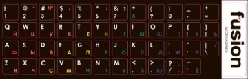 Fusion laminated keyboard stickers RU | ENG rainbow colors