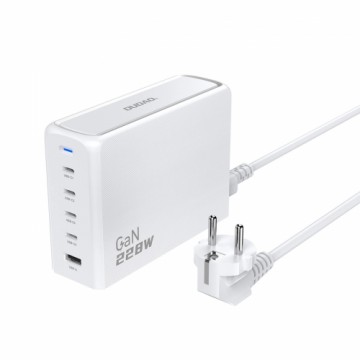 Dudao A228EU GaN charger 1x USB-A 4x USB-C PD 228W - white