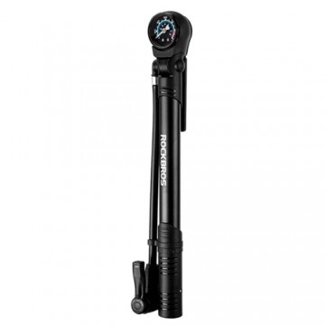 Rockbros 42310006001 bicycle pump with pressure gauge - black