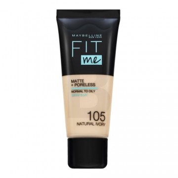 Maybelline Fit Me! Foundation Matte + Poreless 105 Natural Ivory matējošs šķidrais make-up 30 ml