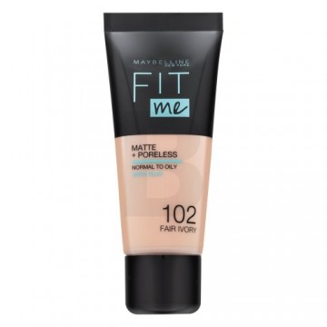 Maybelline Fit Me! Foundation Matte + Poreless 102 Fair Ivory matējošs šķidrais make-up 30 ml