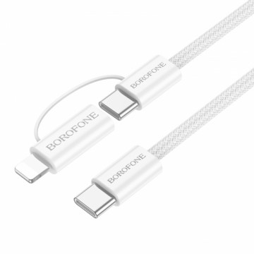 Borofone Cable BX104 Primo - Type C to Type C + Lightning - 60W 3A 1 metre white