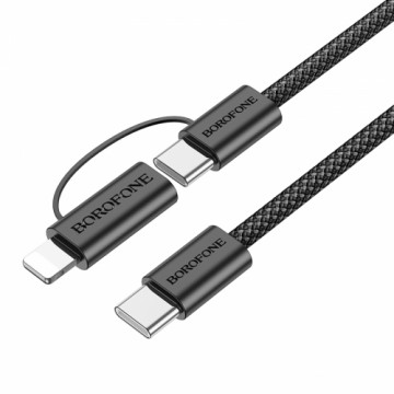 OEM Borofone Cable BX104 Primo - Type C to Type C + Lightning - 60W 3A 1 metre black