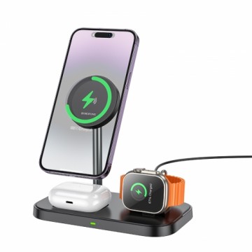 Borofone Wireless induction charger BQ29 Feliz 3 in 1 15W black