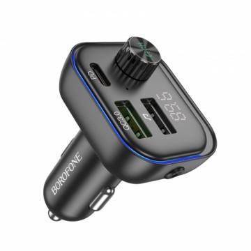 Borofone Transmitter FM BC54 Acertar MP3, Bluetooth - 2xUSB + Type C - QC 3.0 PD 30W black