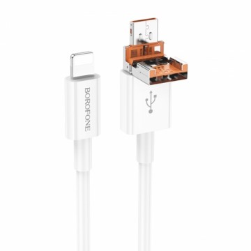 OEM Borofone Cable BX102 Winner - USB + Type C to Lightning - PD 27W 1 metre white