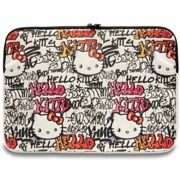 Hello Kitty Sleeve HKCSZPDGPTE 14" beżowy|beige Zip PU Tags Graffiti