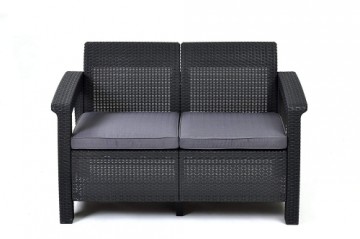 Garden sofa double Corfu Love Seat grey