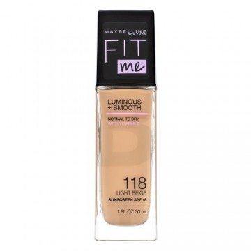 Maybelline Fit Me Luminous + Smooth Foundation 118 Light Beige for a unified and radiant complexion 30 ml