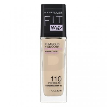 Maybelline Fit Me! Luminous + Smooth SPF18 Foundation 110 Porcelain vienotai un mirdzošai sejas ādai 30 ml