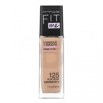 Maybelline Fit Me! Luminous + Smooth SPF18 Foundation 125 Nude Beige for a unified and radiant complexion 30 ml