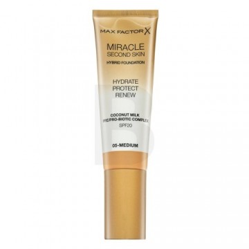 Max Factor Miracle Second Skin Hybrid Foundation SPF20 05 Medium ar mitrinošu efektu 30 ml