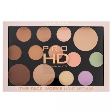 Makeup Revolution Pro HD Amplified Palette The Face Works - Light Medium 15 g