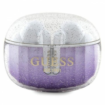 Guess słuchawki Bluetooth GUTWSHDGKEEU TWS + stacja dokująca fioletowy|purple Glitter Gradient