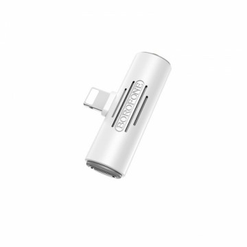 OEM Borofone Adapter BV7 Audio - Lightning to Lightning + jack 3,5mm - white