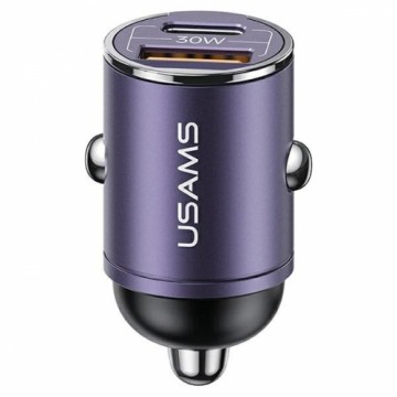 USAMS Ład. sam. 1xUSB+1xUSB-C C38 30W PD Fast Charge z wbudowanym pieścieniem fioletowy|purple CC206CC02 (US-CC206)