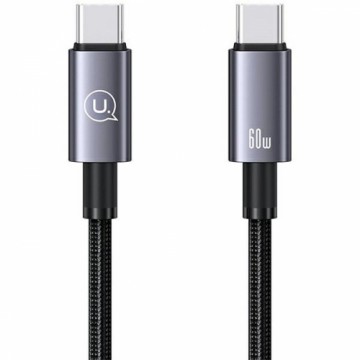 USAMS Kabel USB-C na USB-C 60W 0,25m Fast Charging stalowy|tarnish SJ678USB01 (US-SJ678)